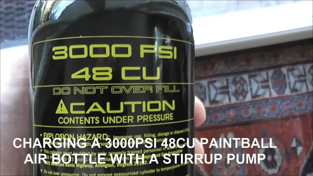 High-pressure compressor set up to fill a paintball HPA tank