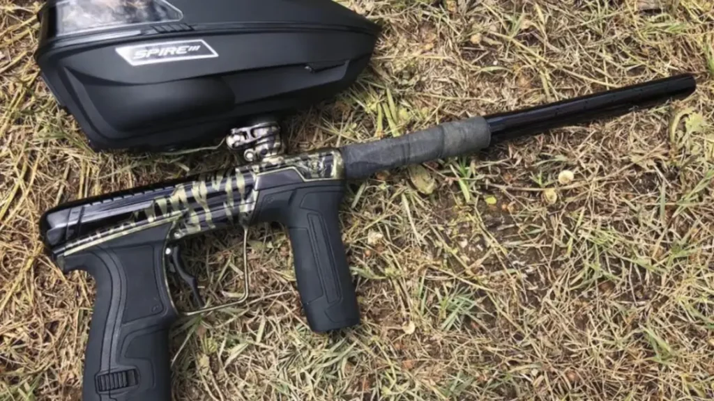 Labeled diagram of paintball marker parts