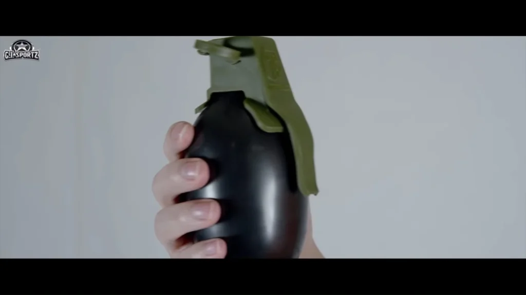 A paintball grenade used to clear a bunker
