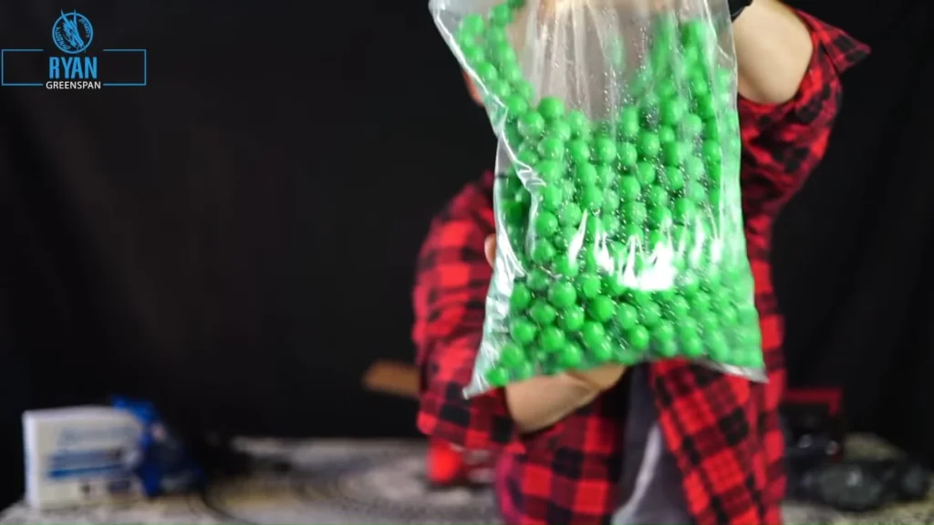 A case of 2,000 paintballs split into four bags