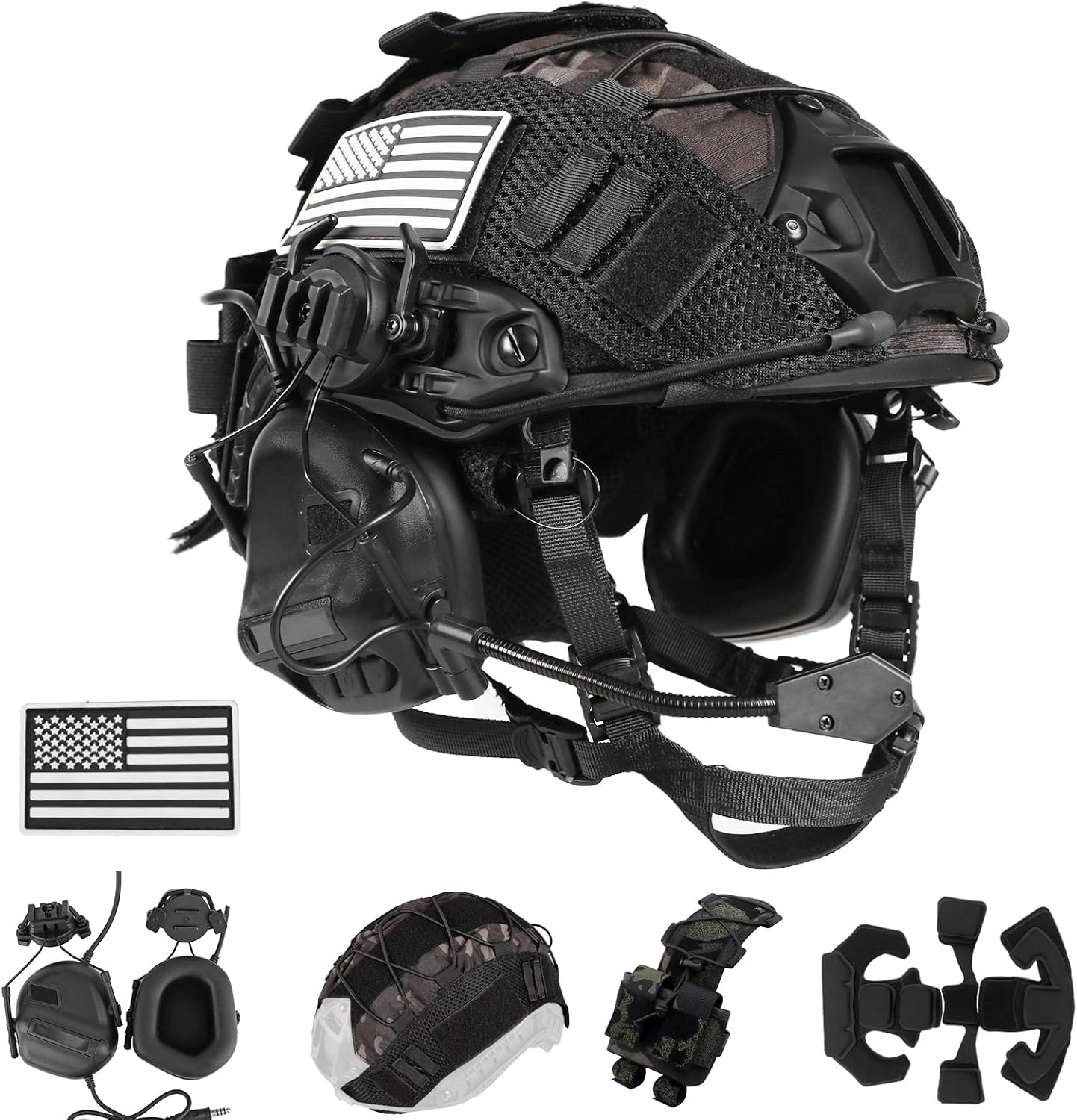 4-in-1 Tactical Helmet with Headset