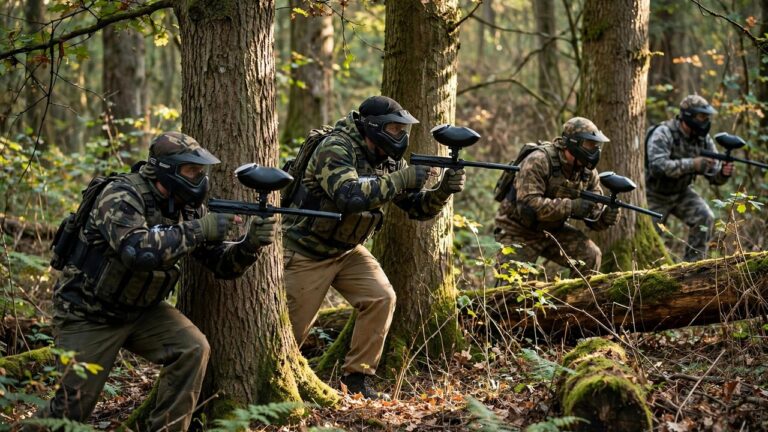 What Is Woodsball? Fields, Gear and Tactics — paintball players on the field