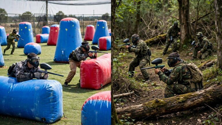 Speedball vs Woodsball: Which Should You Play? — paintball players on the field